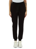 NERO | Pantaloni sportivi in misto viscosa con ricamo logo NERO | Pantaloni sportivi in misto viscosa con ricamo logo