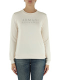 CREMA | Felpa in cotone garzato con scritta logo in strass CREMA | Felpa in cotone garzato con scritta logo in strass