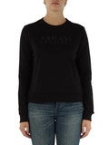 NERO | Felpa in cotone garzato con scritta logo in strass NERO | Felpa in cotone garzato con scritta logo in strass
