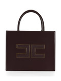 MERLOT | Borsa tote piccola in pelle sintetica con logo frontale MERLOT | Borsa tote piccola in pelle sintetica con logo frontale