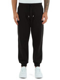 NERO | Pantalone sportivo in cotone felpato con patch logo NERO | Pantalone sportivo in cotone felpato con patch logo