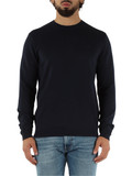 BLU SCURO | Maglia girocollo in cotone con ricamo logo BLU SCURO | Maglia girocollo in cotone con ricamo logo