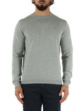 GRIGIO | Maglia girocollo in cotone con ricamo logo GRIGIO | Maglia girocollo in cotone con ricamo logo
