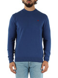 BLUETTE | Maglia girocollo in misto lana e viscosa con patch logo BLUETTE | Maglia girocollo in misto lana e viscosa con patch logo
