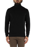 NERO | Maglia collo alto in misto lana con ricamo logo NERO | Maglia collo alto in misto lana con ricamo logo