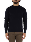BLU SCURO | Maglia in cotone e cashmere con ricamo logo BLU SCURO | Maglia in cotone e cashmere con ricamo logo