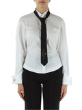 BIANCO | Camicia in popeline di cotone con cravatta BIANCO | Camicia in popeline di cotone con cravatta