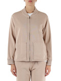 BEIGE | Felpa effetto slavato con zip e stampa logo posteriore BEIGE | Felpa effetto slavato con zip e stampa logo posteriore
