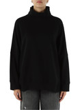 NERO | Felpa oversize collo alto con scritta logo posteriore NERO | Felpa oversize collo alto con scritta logo posteriore