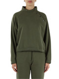 VERDE MILITARE | Felpa cropped oversize con dettagli in velluto VERDE MILITARE | Felpa cropped oversize con dettagli in velluto