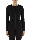 NERO | Giacca in doppio crepe con inserti in ecopelle NERO | Giacca in doppio crepe con inserti in ecopelle