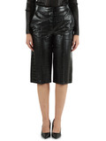 NERO | Pantalone cropped in pelle sintetica stampa cocco NERO | Pantalone cropped in pelle sintetica stampa cocco