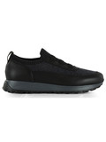 GRIGIO SCURO | Sneakers slip on in pelle e tessuto GRIGIO SCURO | Sneakers slip on in pelle e tessuto