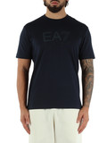 BLU SCURO | T-shirt regular fit in cotone con ricamo logo frontale BLU SCURO | T-shirt regular fit in cotone con ricamo logo frontale