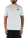 BIANCO | T-shirt slim fit in misto viscosa con patch logo BIANCO | T-shirt slim fit in misto viscosa con patch logo