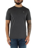 GRIGIO SCURO | T-shirt slim fit in misto viscosa con patch logo GRIGIO SCURO | T-shirt slim fit in misto viscosa con patch logo