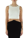 OFF WHITE | Top in misto viscosa con catena decorativa OFF WHITE | Top in misto viscosa con catena decorativa