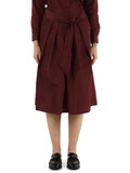 BORDEAUX | Gonna in taffetà con pieghe frontali