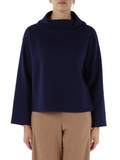 BLU | Maglia boxy fit in panno di misto lana vergine BLU | Maglia boxy fit in panno di misto lana vergine