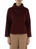 BORDEAUX | Maglia boxy fit in panno di misto lana vergine BORDEAUX | Maglia boxy fit in panno di misto lana vergine