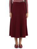 BORDEAUX | Gonna midi in misto viscosa e cotone