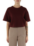 BORDEAUX | Maglia cropped in panno di misto lana vergine BORDEAUX | Maglia cropped in panno di misto lana vergine
