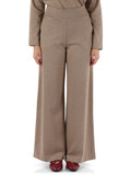 BEIGE | Pantaloni gamba larga in misto viscosa e cotone BEIGE | Pantaloni gamba larga in misto viscosa e cotone