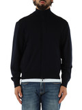 BLU SCURO | Cardigan in lana vergine con dettagli a contrasto BLU SCURO | Cardigan in lana vergine con dettagli a contrasto