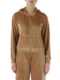 BEIGE | JEANS: Felpa in ciniglia con zip e cappuccio BEIGE | JEANS: Felpa in ciniglia con zip e cappuccio