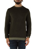 VERDE SCURO | Maglia girocollo in lana merino effetto slavato VERDE SCURO | Maglia girocollo in lana merino effetto slavato
