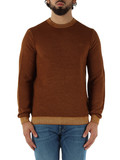 MARRONE CHIARO | Maglia girocollo in lana merino effetto slavato MARRONE CHIARO | Maglia girocollo in lana merino effetto slavato