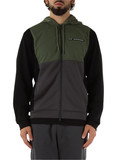 VERDE | Felpa con zip regular fit con inserti in tessuto tecnico VERDE | Felpa con zip regular fit con inserti in tessuto tecnico