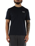BLU SCURO | T-shirt slim fit in cotone con stampa logo a rilievo BLU SCURO | T-shirt slim fit in cotone con stampa logo a rilievo