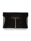 NERO | Pochette effetto cocco con placca logo NERO | Pochette effetto cocco con placca logo