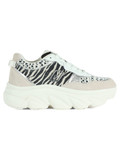 BIANCO/NERO | Sneakers in pelle e tessuto STEFFY 01 stampa animalier BIANCO/NERO | Sneakers in pelle e tessuto STEFFY 01 stampa animalier