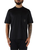 BLU SCURO | T-shirt regular fit in cotone e lyocell con taschino BLU SCURO | T-shirt regular fit in cotone e lyocell con taschino
