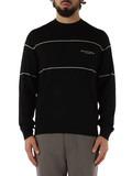 NERO | Maglia in lana vergine con ricamo logo frontale NERO | Maglia in lana vergine con ricamo logo frontale