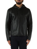 NERO | Giacca in pelle con cappuccio NERO | Giacca in pelle con cappuccio