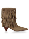 BEIGE | Stivaletto in suede con frange JAYLA HEELED BEIGE | Stivaletto in suede con frange JAYLA HEELED