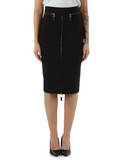 NERO | Gonna longuette con spacco frontale zip NERO | Gonna longuette con spacco frontale zip