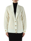 PANNA | Cardigan in ciniglia bouclé con bottoni logo PANNA | Cardigan in ciniglia bouclé con bottoni logo