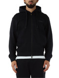 BLU SCURO | Felpa con zip e cappuccio in cotone garzato BLU SCURO | Felpa con zip e cappuccio in cotone garzato