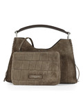 TORTORA | Borsa a mano AURORA Small in suede motivo cocco TORTORA | Borsa a mano AURORA Small in suede motivo cocco