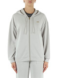 GRIGIO CHIARO | Felpa con zip e cappuccio in misto modal GRIGIO CHIARO | Felpa con zip e cappuccio in misto modal
