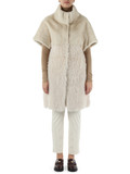 BEIGE | Eco pelliccia con maniche corte BEIGE | Eco pelliccia con maniche corte