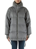 GRIGIO | Piumino oversize BLANCA in lana tecnica e raso GRIGIO | Piumino oversize BLANCA in lana tecnica e raso
