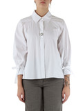 BIANCO | Camicia in popeline con bottone gioiello BIANCO | Camicia in popeline con bottone gioiello