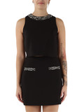 NERO | Top in tessuto tecnico stretch e tulle NERO | Top in tessuto tecnico stretch e tulle