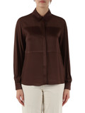 MARRONE | Camicia in crepe e satin di viscosa MARRONE | Camicia in crepe e satin di viscosa