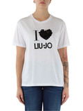 BIANCO | T-shirt in cotone con stampa logo frontale BIANCO | T-shirt in cotone con stampa logo frontale